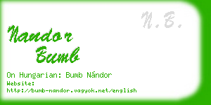 nandor bumb business card